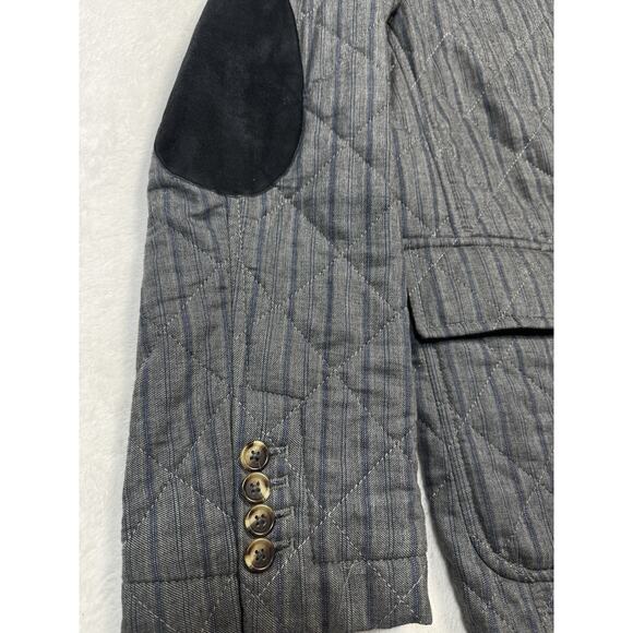 J.L. Powell Men’s Quilted Gray Lakenheath Field Jacket Suede/Corduroy Trim Sz M - Picture 3 of 8